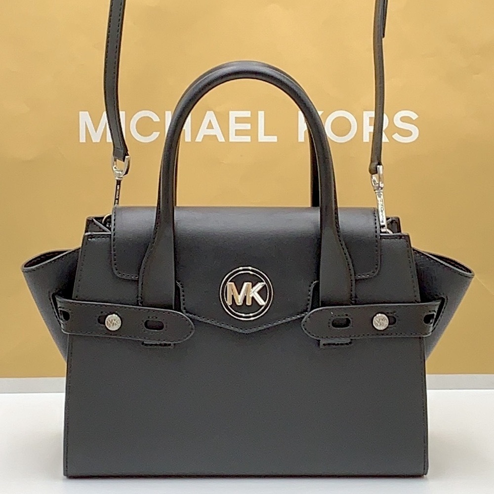 MICHAEL KORS
Carmen Medium Flap Saffiano Leather Belted Satchel Black co… - Picture 3 of 16